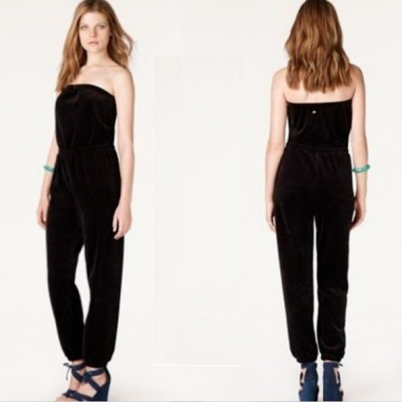 Juicy Couture Pants - Juicy Couture Romper Jumpsuit Tracksuit Black